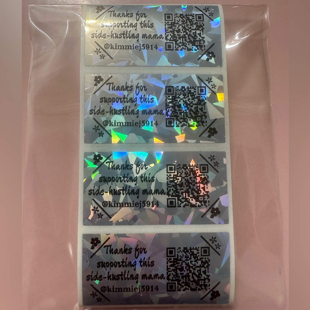 50 ct. Holographic Custom Rectangle Thank You Stickers - Picture 5 of 6
